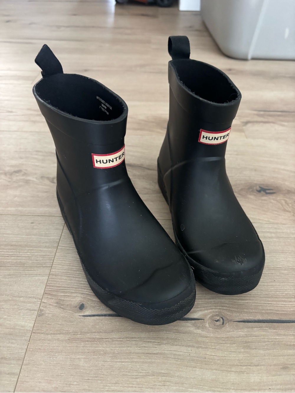 Hunter Kids Black Short Rain Boots with Logo